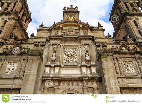 Facade of the Cathedral of Mexico City XVII Stock Photo - Image of ...