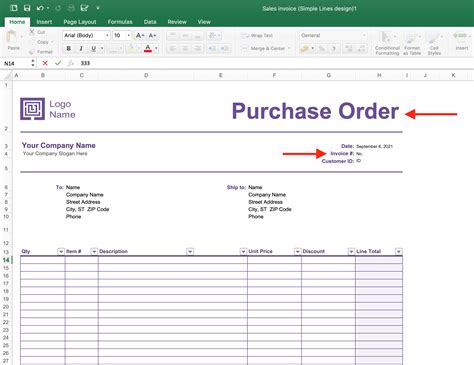 How to Create a Purchase Order in Excel