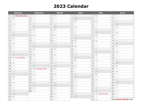 Free Printable Yearly Calendars 2023 - Time and Date Calendar 2023 Canada