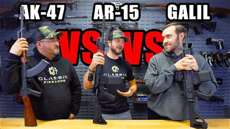 AK-47 vs AR-15 vs Galil - YouTube