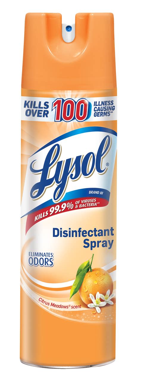 Lysol Disinfectant Spray, Citrus Meadows, 19oz, Tested and Proven to Kill COVID-19 Virus ...