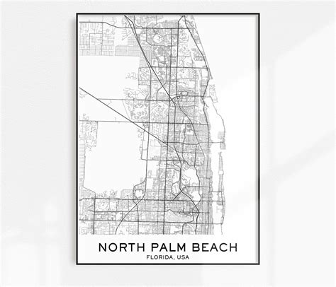 North Palm Beach Map Print City Map Prints North Palm Beach | Etsy