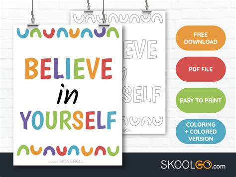 Believe In Yourself - Free Classroom Poster - SKOOLGO