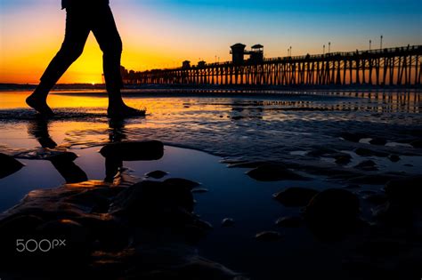 Walking on the Beach at Sunset in Oceanside - December 28, 2016 - Oceanside at Sunset December ...