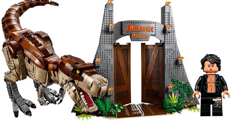 T-Rex Rampage Jurassic Park LEGO Set Includes Shirtless Jeff Goldblum ...