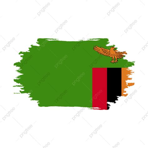 Brush Watercolor Paint Vector Art PNG, Zambia Flag Transparent With Watercolor Paint Brush Style ...