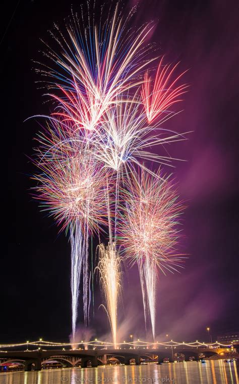 Tempe town lake fireworks 2016 | Tempe town lake, Town lake, Arizona photography