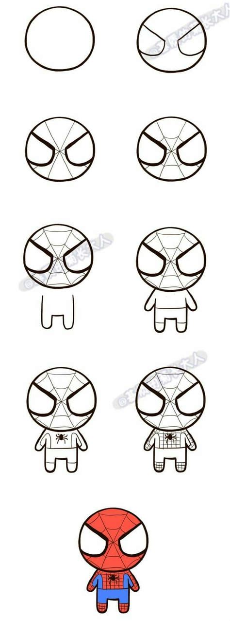 Spiderman Drawing Instructions in 2020 | Easy doodle art, Easy drawings ...