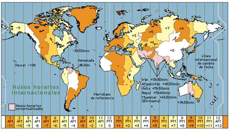 Mapamundi con los husos horarios - Imagui