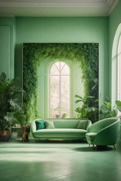 Cozy Interior On Light Green Colors Free Stock Photo - Public Domain Pictures