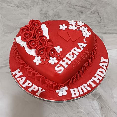 Red Heart Shaped Fondant Cake | Yummy cake