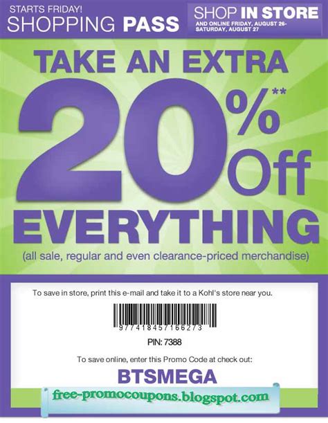 Printable Coupons 2021: Kohls Coupons