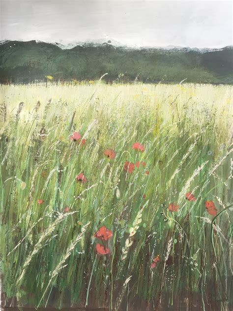 A beautiful Surrey Meadow painting with poppies 40x50cm - Sold Print only