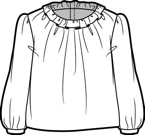 Leightweigh blouse Flat Drawings, Flat Sketches, Fashion Drawing Tutorial, Clothing Sketches ...