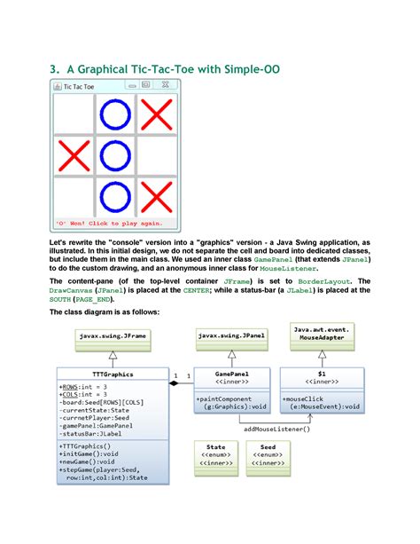 Java Programming Tutorial 60 - 3. A Graphical Tic-Tac-Toe with Simple-OO Let's rewrite the - Studocu