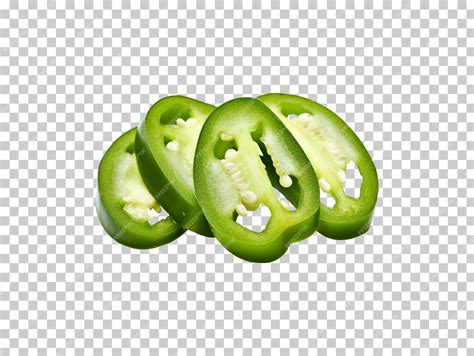 Premium PSD | Green pepper slices isolated on transparent background ...