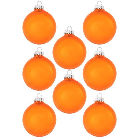 Set of 8 Orange Crush Glass Ornaments