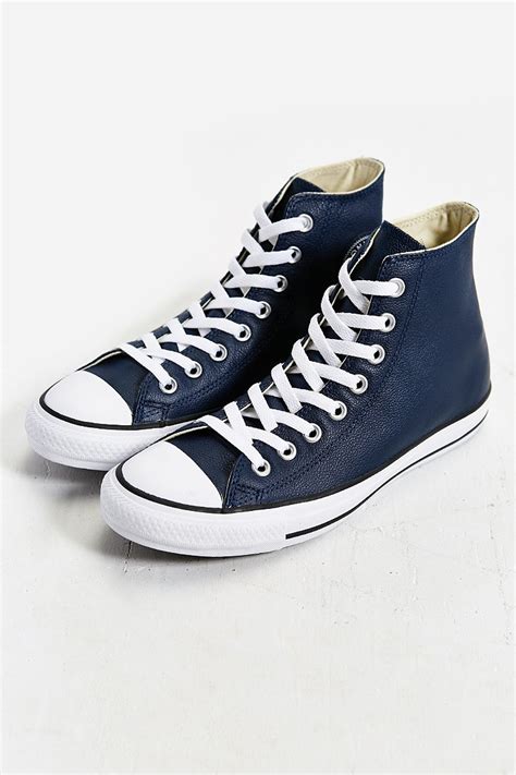 Lyst - Converse Chuck Taylor All Star Leather High-top Sneaker in Blue ...