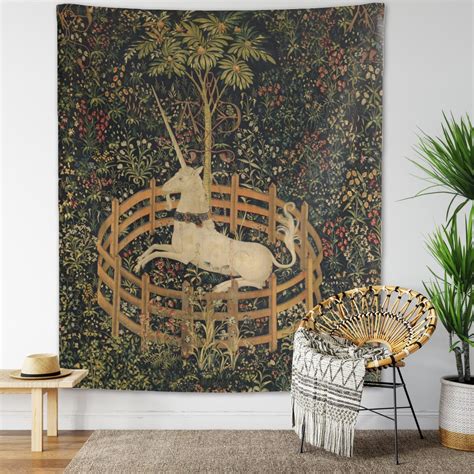 Medieval Tapestry the Unicorn in Captivity Unicorn Tapestry Mythology ...