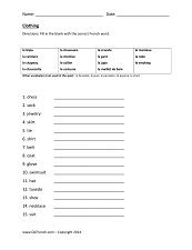 Free French Worksheets - QCFrench