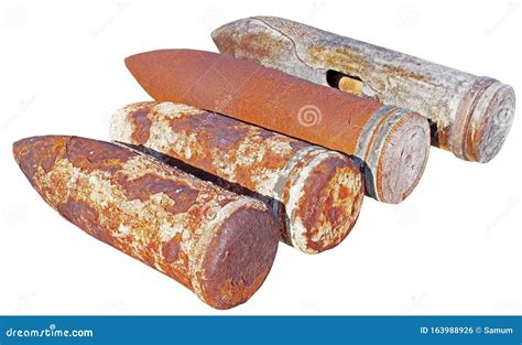 Old Rusted World War II Ammunition Shell of Artillery Stock Photo ...