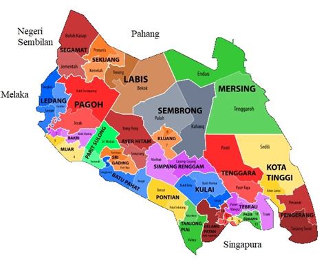 Peta Johor Malaysia Terbaru | Johor Darul Takzim Map