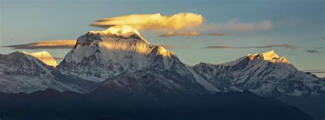 Panorama Of Dhaulagiri Summit And Clouds During Sunrise Photograph by ...