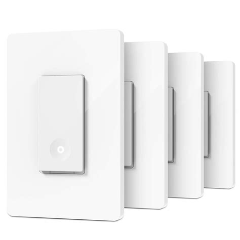 3 Way Smart Switch 2.4GHz; White Smart Light Switch 4 Pack, Works with ...