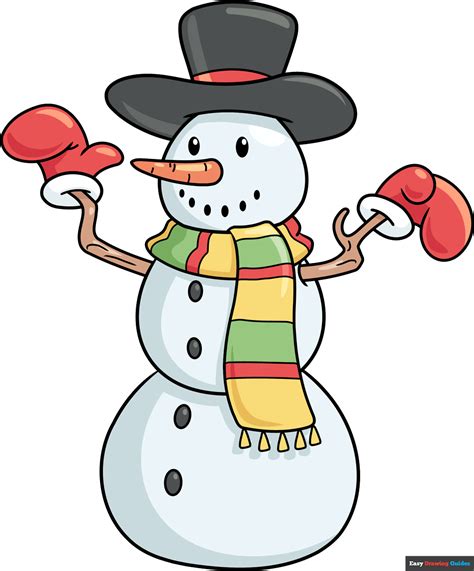 How to Draw a Snowman - Easy Step by Step Tutorial
