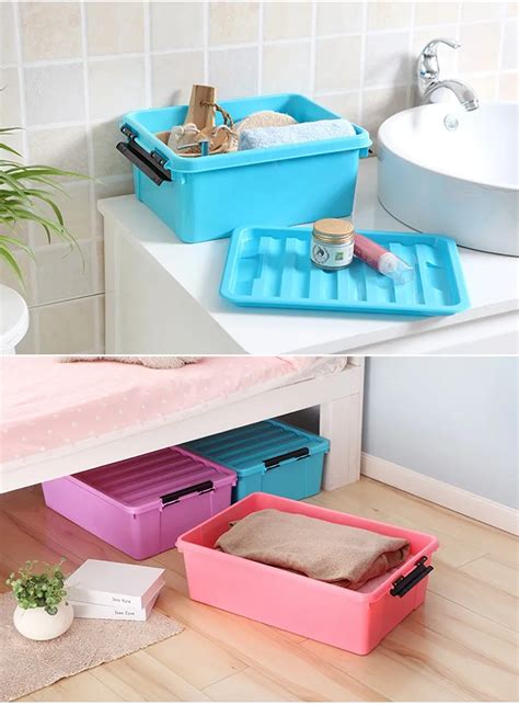 Large Clothing Storage Container Flat Plastic Storage Box - Buy Plastic ...