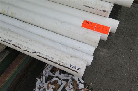 Qty 11 Misc Diameter 10' White JM Eagle 12454 PVC Sewer Pipe ASTM D2729 - Oahu Auctions