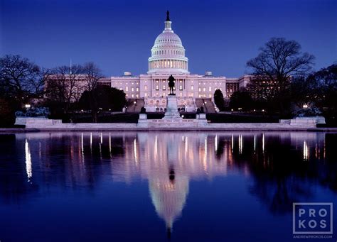 U.S. Capitol and Reflecting Pool at Night - Fine Art Photo - PROKOS
