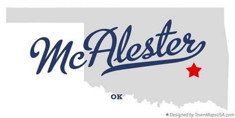 Map of McAlester, OK, Oklahoma