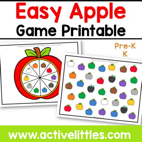 Easy Apple Color Game Printable - Active Littles