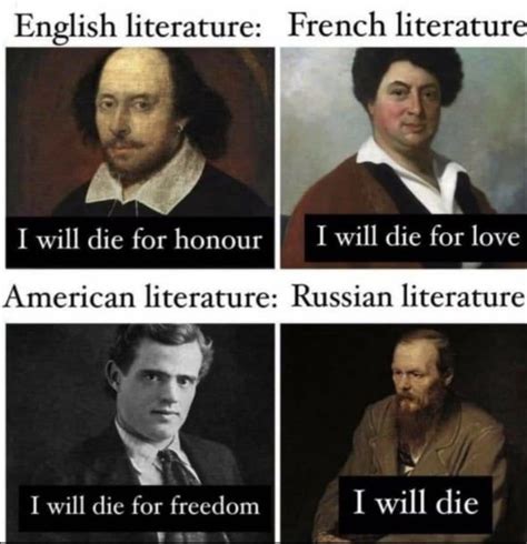 Different cultures | Literature memes, Russian literature, Literature humor