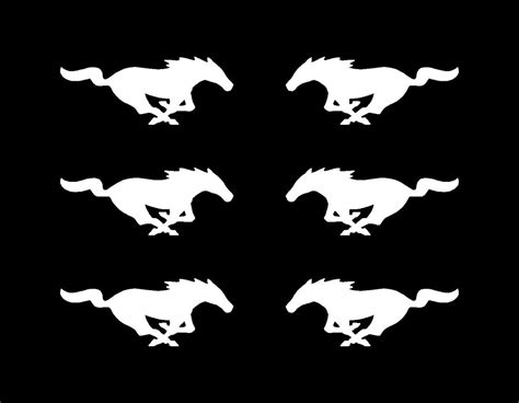 6 Ford Mustang Left & Right Vinyl Decals GT Horse Pony Logo Small 2" S ...