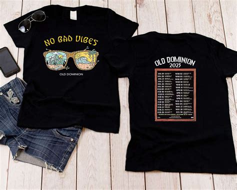 Old Dominion No Bad Vibes Tour 2023, Old Dominion Concert Double Sides shirt, Music Tour 2023 ...