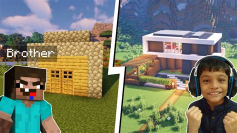 EPIC MODERN HOUSE BUILD BATTLE with my BROTHER in MINECRAFT - YouTube