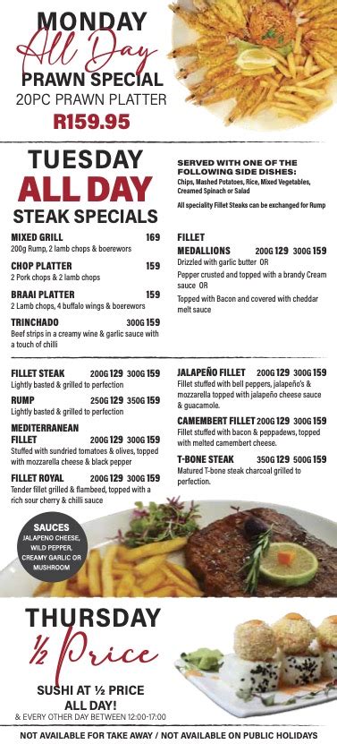 Specials Woodlands – O'Galito Restaurant