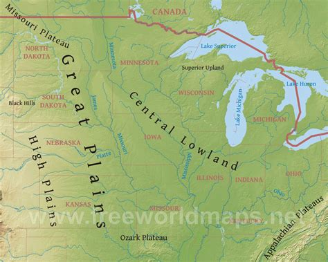 Map Of The Midwest - California southern Map