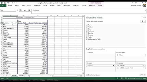 Advanced Pivot Table Features - YouTube