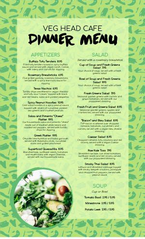 Vegan Menu Templates - Easy to Edit - MustHaveMenus | Vegan menu, Menu design template, Vegan ...