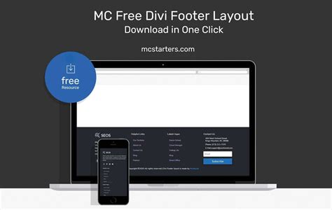 Downoad Free Divi Footer Layout 4 | MC Free Divi Footer