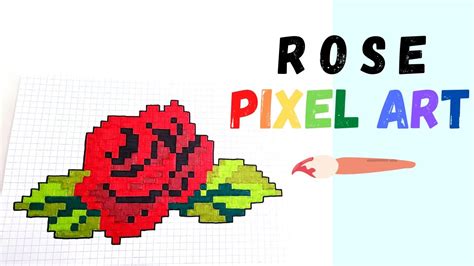 How to Draw a ROSE! - Hand Drawn Pixel Art - YouTube