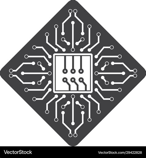 Circuit board linecpuchip icon logo Royalty Free Vector