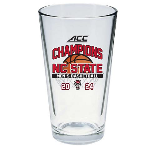 NC State Wolfpack ACC Basketball Champions Years 16 oz Pint Glass