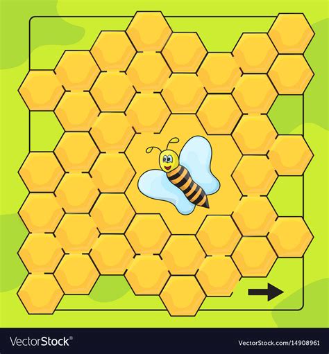 Bee and honeycomb game for preschool children Vector Image