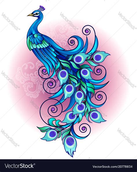 Beautiful peacock Royalty Free Vector Image - VectorStock