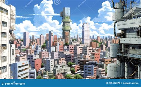 Cyberpunk City Day Light Suitable for Anime Footage Stock Footage ...