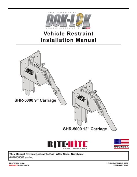 (SHR-5000) Installation Manual Manual - Rite-Hite